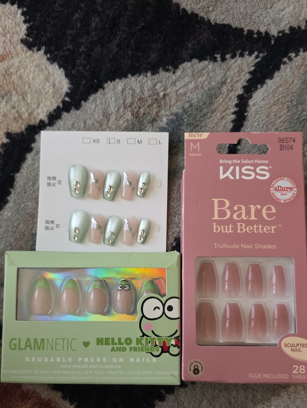 KISS Bare but Better TruNude Glamneric  Press-On Nails  Bundle